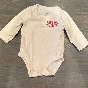 Carter's Pink and Cream Baby Sister Bodysuit